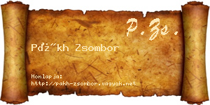 Pákh Zsombor névjegykártya
